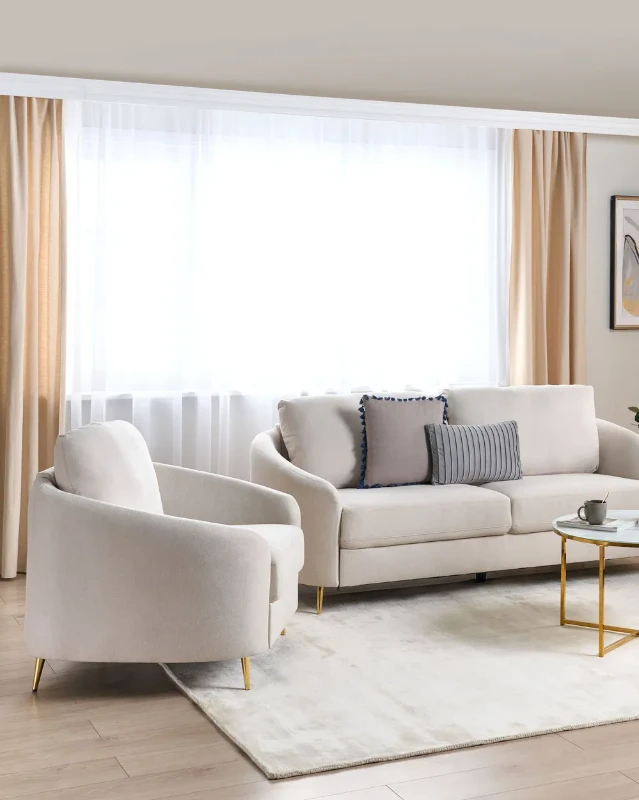 Larevo – Wide Seat Armchair with Stainless Legs