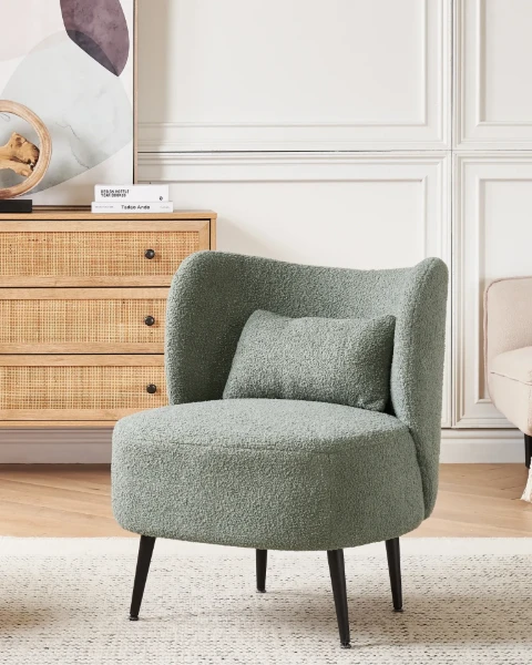 Milo – Elegant Armchair with Stainless Legs