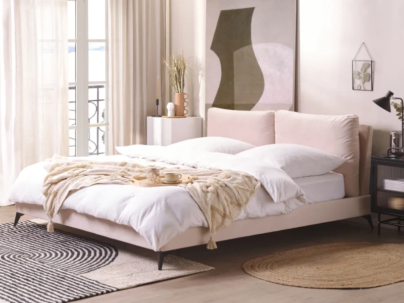 Lusso Upholstered Bed – Double-Pillow Padded Headboard