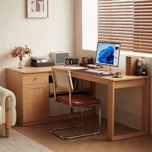 Natura L-Shaped Desk - Natural wood.
