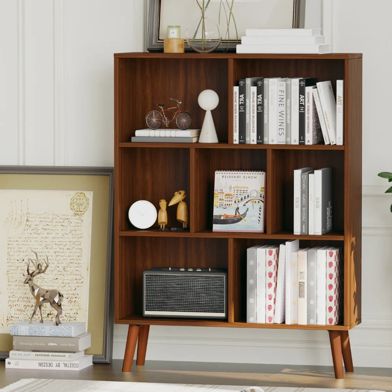 Modulo – Modern Divided Bookcase in Natural Wood