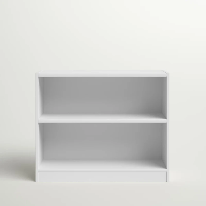 Paulica White Low Bookshelf – Natural Wood