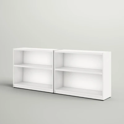 Paulica – Low 2-Tier Natural Wood Bookcase