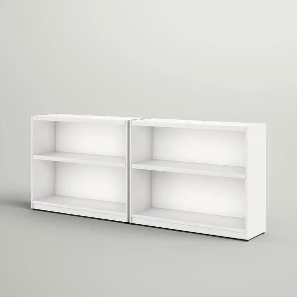 Paulica – Low 2-Tier Natural Wood Bookcase