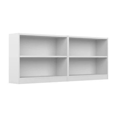 Paulica – Low 2-Tier Natural Wood Bookcase