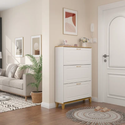 Éliane – Modern Natural Wood Shoe Cabinet