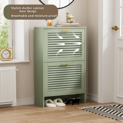 Solène – Modern Natural Wood Shoe Cabinet