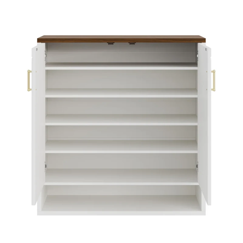 Arcelle – Modern Natural Wood Shoe Cabinet
