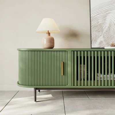 Valeno – Practical TV Unit – Natural Wood with Metal Legs