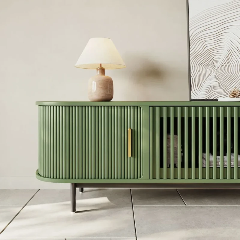 Valeno – Practical TV Unit – Natural Wood with Metal Legs