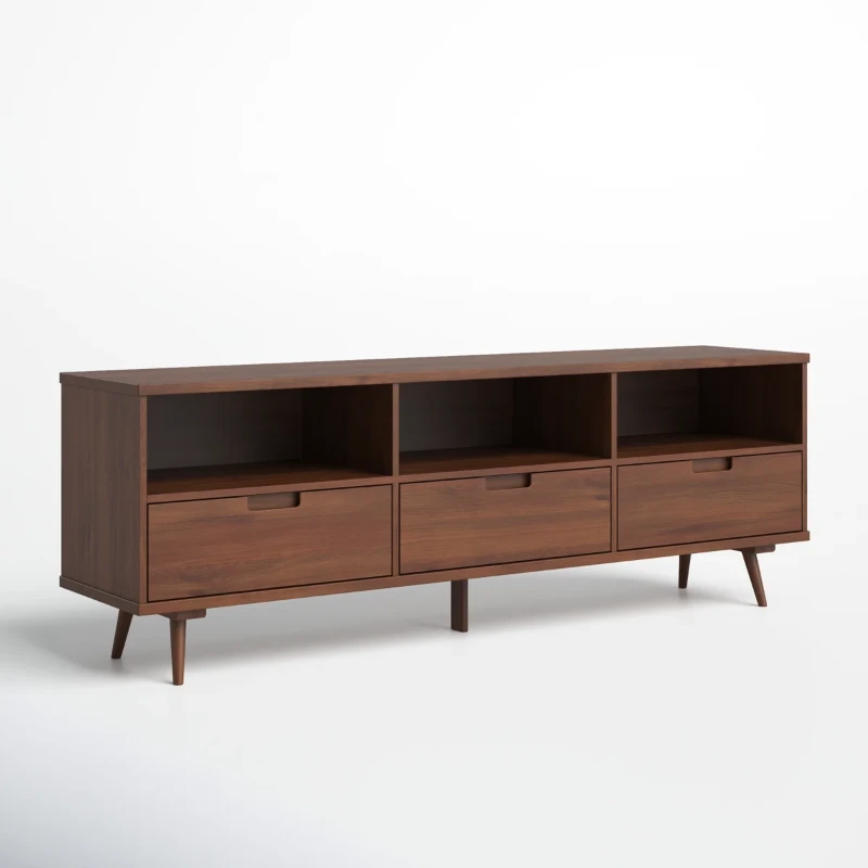 Cavaro – TV Stand with Triple Drawer Storage Design – Natural Wood