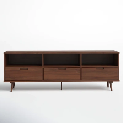 Cavaro – TV Stand with Triple Drawer Storage Design – Natural Wood