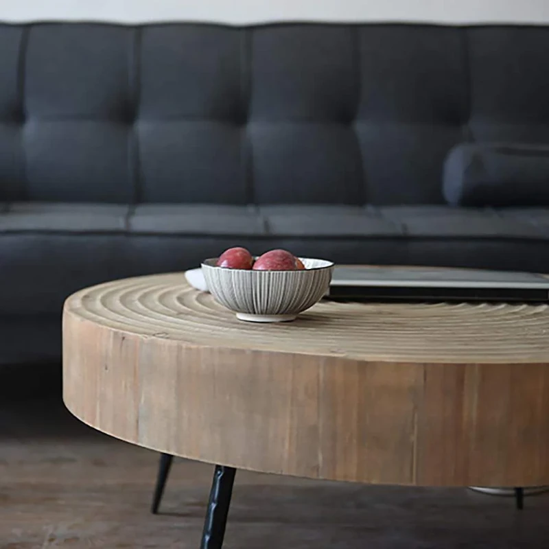 Ripple Duo Coffee Table Set – Natural Wood Top