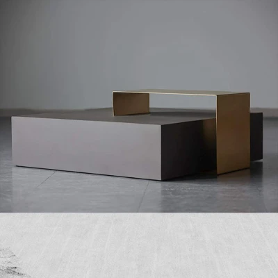 Axis Modern Coffee Table – Natural Wood & Metal
