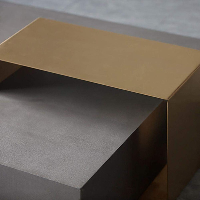 Axis Modern Coffee Table – Natural Wood & Metal