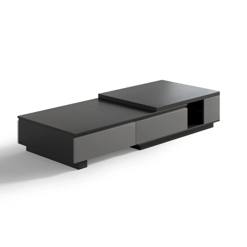 Cylora Coffee Table with Hidden Drawers – Natural Wood