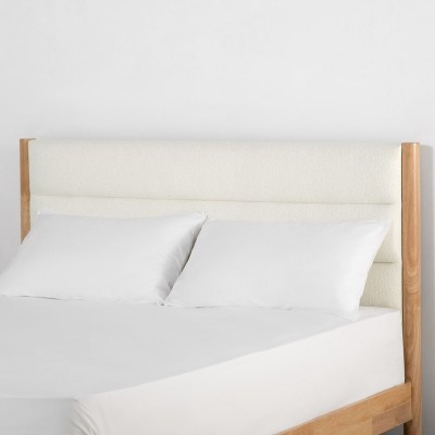 Mason – Upholstered Bed with Natural Wood Frame