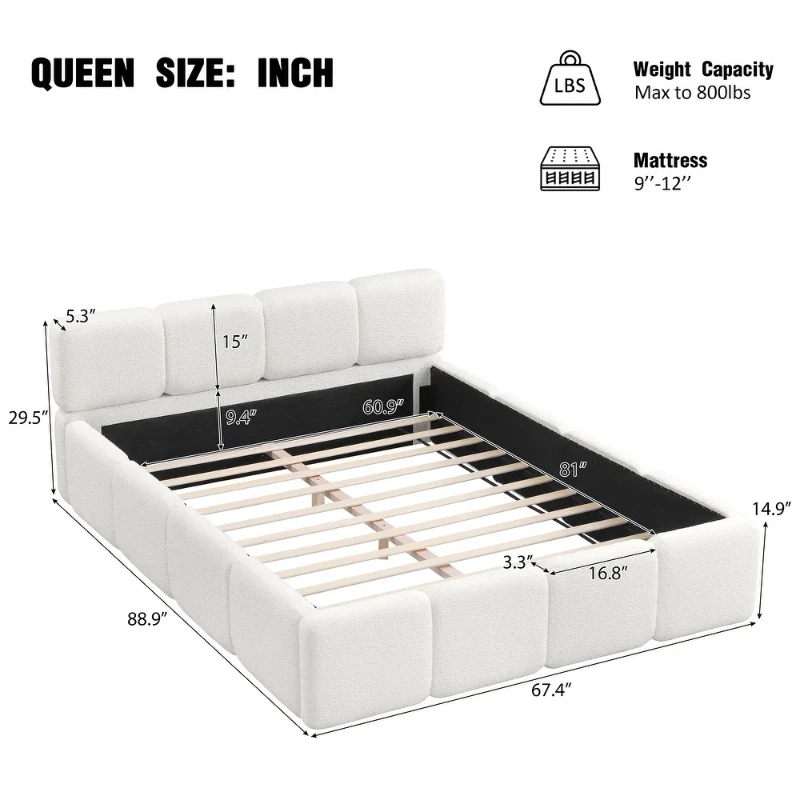 Blocca – Upholstered Bed with Low-Profile Design