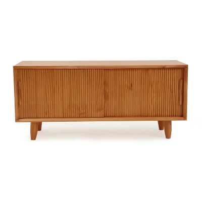 Liora – Slatted Natural Wood Storage Bench
