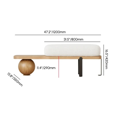 Orin – Elegant Modern Bench – Natural Wood with Metal Legs