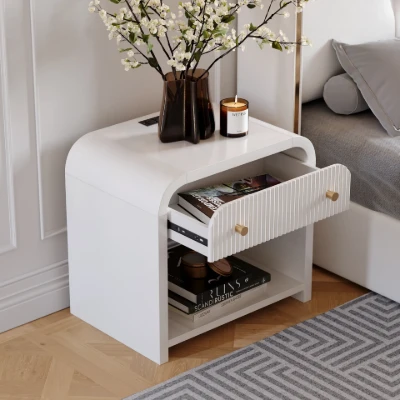 Lunaro Bedside Table – Natural Wood