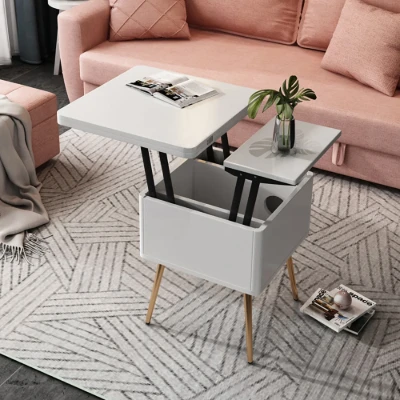 Lunaro – Coffee Table with Dual Lift-Top Surface | Natural Wood