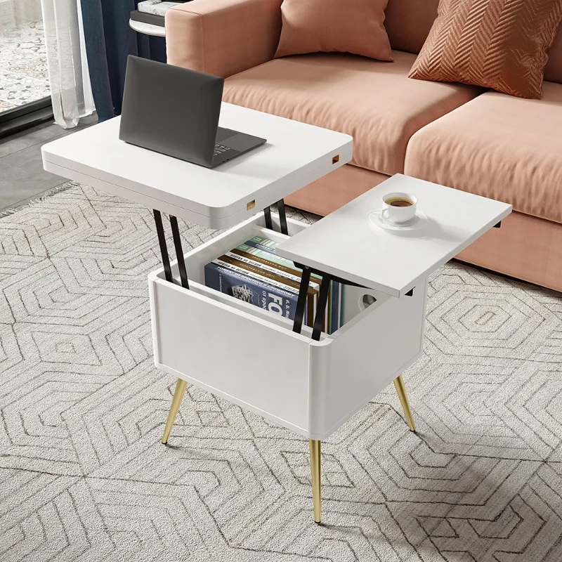 Lunaro – Coffee Table with Dual Lift-Top Surface | Natural Wood