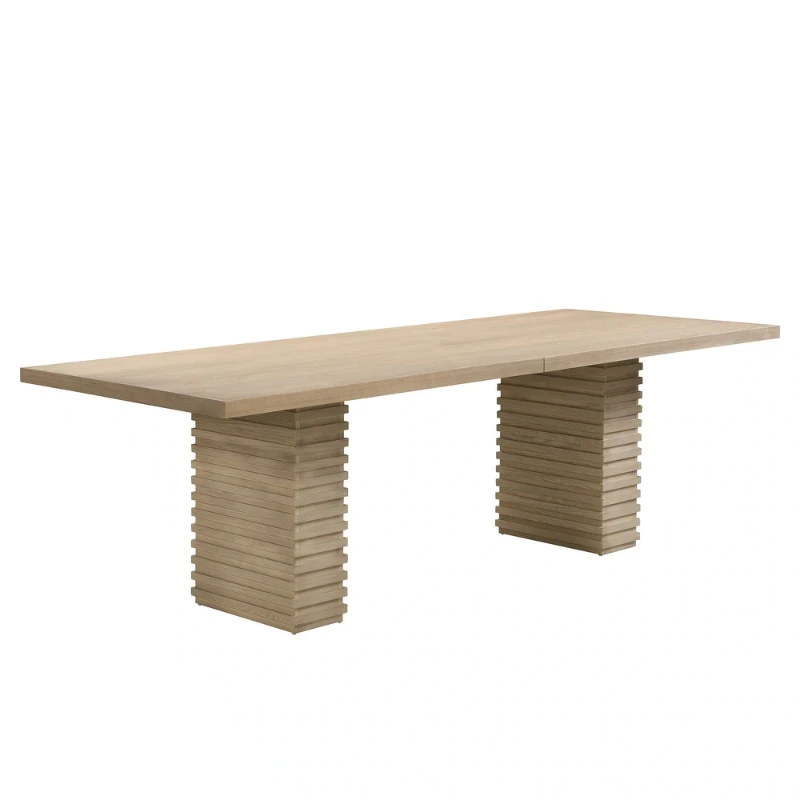 Elvara Dining Set – Natural Wood with Upholstered Chairs