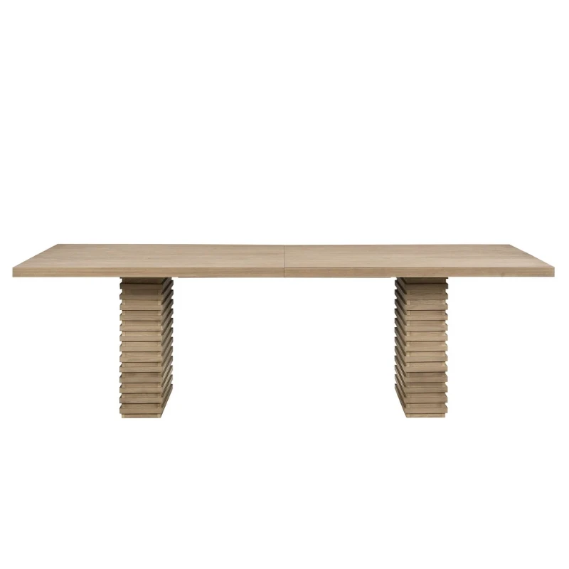 Elvara Dining Set – Natural Wood with Upholstered Chairs