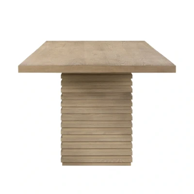 Elvara Dining Set – Natural Wood with Upholstered Chairs