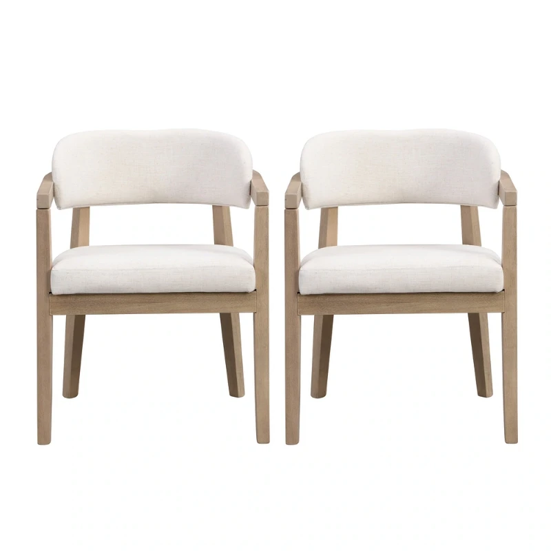Elvara Dining Set – Natural Wood with Upholstered Chairs