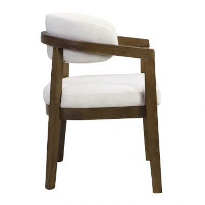 Noraya Dining Set – Natural Wood with Upholstered Chairs