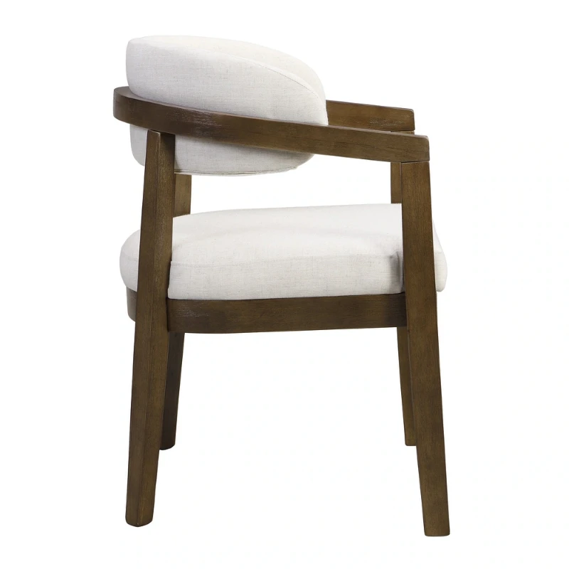 Noraya Dining Set – Natural Wood with Upholstered Chairs