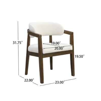 Noraya Dining Set – Natural Wood with Upholstered Chairs