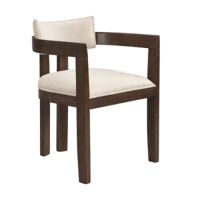 Aurex – Elegant Dining Set | Natural Wood with Golden Accents