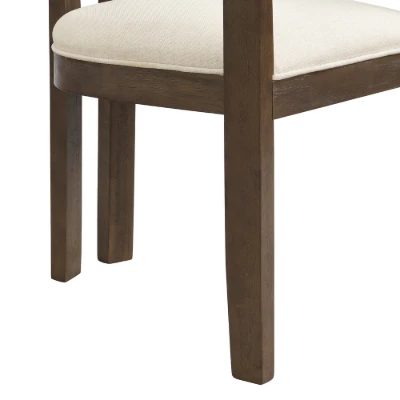 Aurex – Elegant Dining Set | Natural Wood with Golden Accents