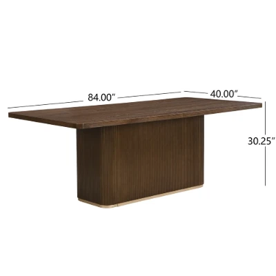Aurex – Elegant Dining Set | Natural Wood with Golden Accents