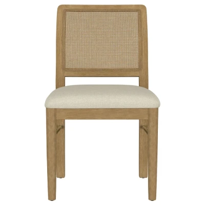 Selora Round Dining Set – Natural Wood with Gold Accents