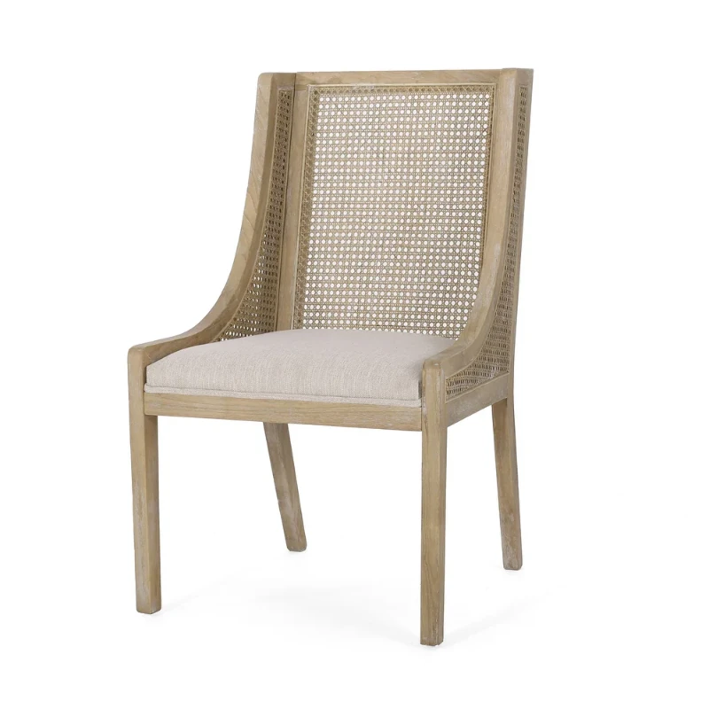Lioren Dining Set – Natural Wood & Rattan Simplicity