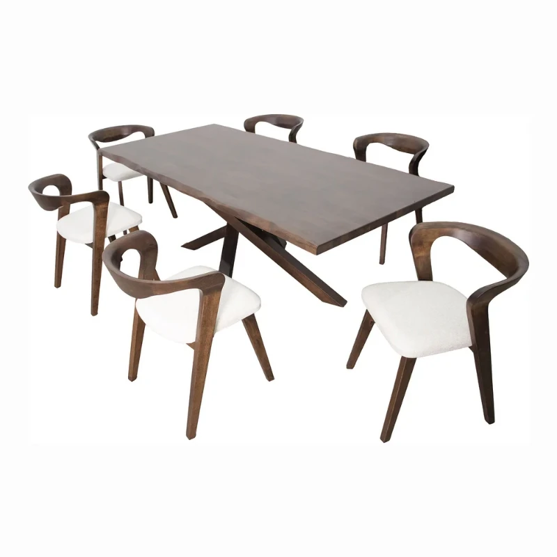 Aurela Rectangular Dining Set – Natural Wood