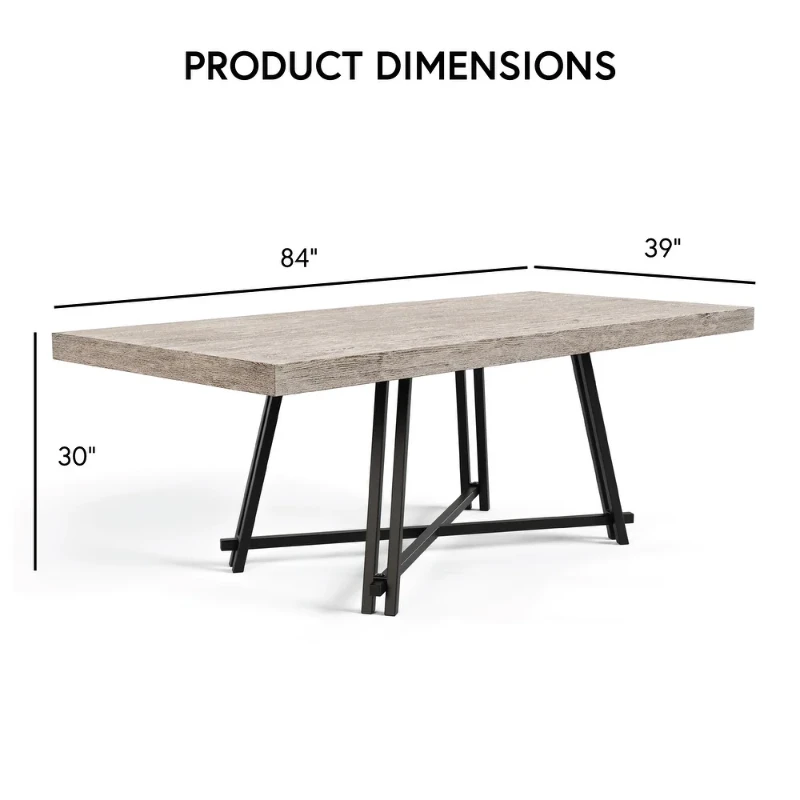 Livano Dining Set – Natural Wood Table with Metal Legs