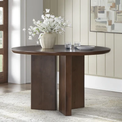 Calma Round Dining Set – Natural Wood