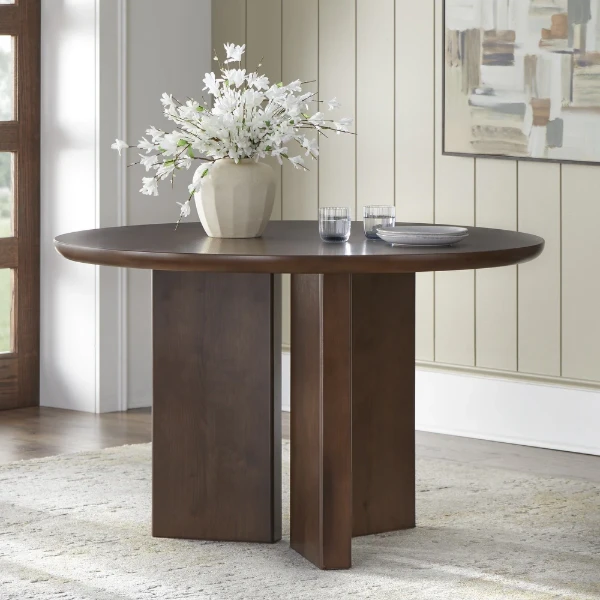 Calma Round Dining Set – Natural Wood