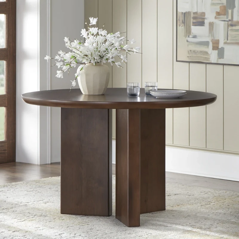 Calma Round Dining Set – Natural Wood