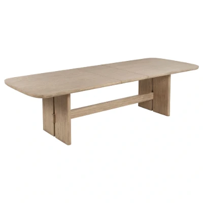 صورة Kailani Extendable Rectangular Dining Set – Natural Wood with Upholstered Chairs
