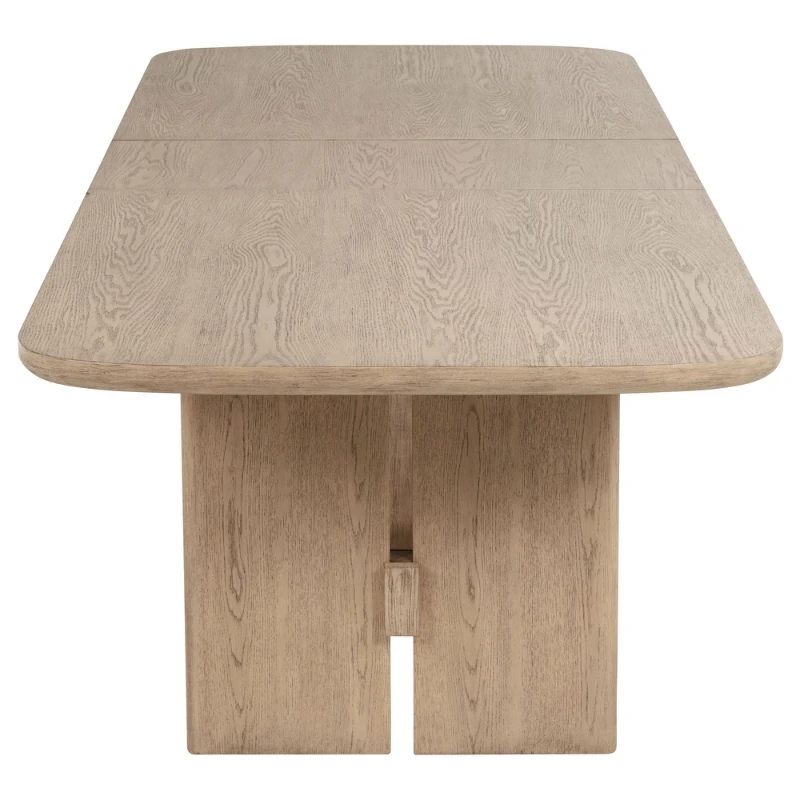 صورة Kailani Extendable Rectangular Dining Set – Natural Wood with Upholstered Chairs