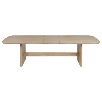 صورة Kailani Extendable Rectangular Dining Set – Natural Wood with Upholstered Chairs