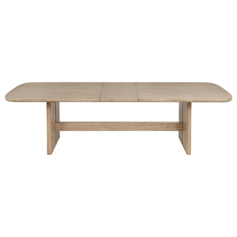 صورة Kailani Extendable Rectangular Dining Set – Natural Wood with Upholstered Chairs