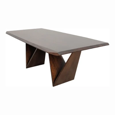 Virel Dining Set – Sculptural Natural Wood Design