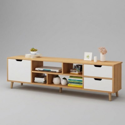 Picture of Boxline White and wooden TV Stand